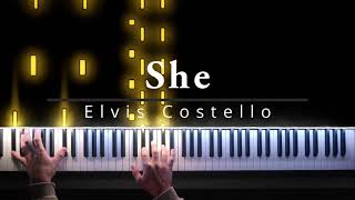 She  Elvis Costello PianoTutorial [upl. by Rhona]