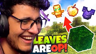 Minecraft But Leaves Drop OP Items [upl. by Isnyl141]