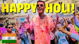 Playing HOLI in Mathura with locals HOLI FESTIVAL in INDIA 2024🇮🇳 [upl. by Giustino]