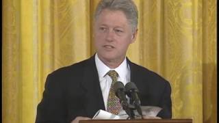 President Clintons at a Religious Leaders Breakfast 1998 [upl. by Ydnys]