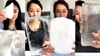 SOLO  ASMR HARD ICE EATING  THIN ICE  CARBONATED ICE  IGLOO ICE [upl. by Artim]