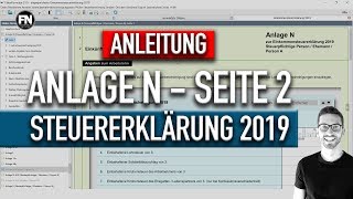 Anlage N 2019 Seite 2 Steuererklärung 2019  Werbungskosten Steuererklärung  ausfüllen Elster [upl. by Obie]