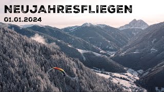 Neujahrsfliegen mit Papillon Paragliding am 1124 in LüsenSüdtirol [upl. by Inoliel862]