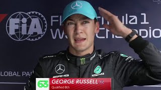 George Russell PostQualifying Interview F1 Belgian GP 2023 Friday Media Pen [upl. by Glinys]