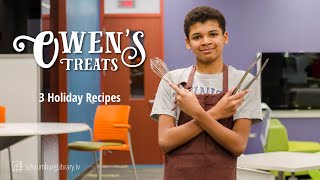 Owens Treats  3 Holiday Recipes 2ingredient brownies Holly Cornflake Clusters Peppermint Bark [upl. by Auqinihs]