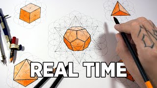 Drawing the Platonic Solids in Real Time  Sacred Geometry Tutorial [upl. by Schach567]