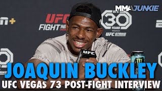 Joaquin Buckley Proves Chin Aint Suspect Relishes TKO Finish of Fialho  UFC Fight Night 224 [upl. by Sewole280]