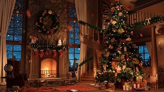 Christmas Music Ambience with Instrumental Christmas Music amp Crackling Fireplace [upl. by Mairb]