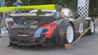 Hillclimb Monster BMW Z4 GT3 600HP with open exhaust René Aeberhardt full Onboard Gurnigel 2015 [upl. by Ivan]