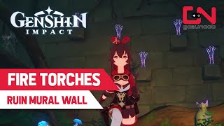 Genshin Impact Ruin Mural Fire Torch Puzzle Solution [upl. by Huskey]