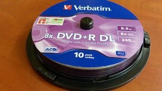 Verbatim DVDR DL Unboxing 85GB [upl. by Fairlie]