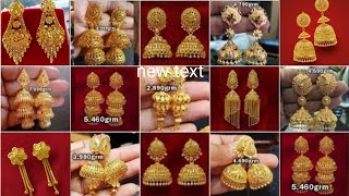 Unique Gold stud earrings designs  Sunar kaner dul collection  Jhumka  Blue stone jewellery [upl. by Ttiwed932]