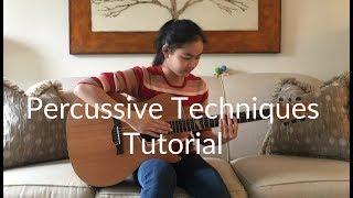 Basic Guitar Percussive Techniques Tutorial  Lanvys Lessons [upl. by Raul]