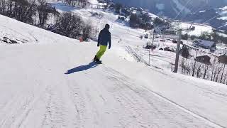 Les sybelles le corbier jan 24 A bit of the blue piste LAIT to st Jean darves [upl. by Yereffej]