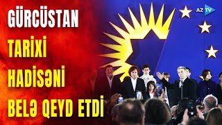 Gürcülər tarixi seçimini etdi Tbilisidə seçkidən sonra bayram abhavası [upl. by Harlamert26]