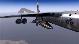 XPlane 11 Beta  X15  B52 Drop into KEDW VFR [upl. by Sugna]