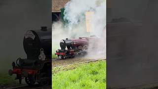 Steamy departure as 6100 Royal Scot and Chiltern shuttle depart at Watford Miniature Railway [upl. by Hendrik816]