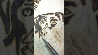 how to do wood burning  pyrography for beginners dog Blaze [upl. by Sanfourd824]