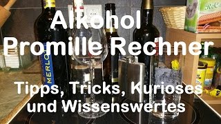 Alkohol Promille Rechner  Alkohol Abbau nach Stunden und Zeit errechnen [upl. by Oloap]