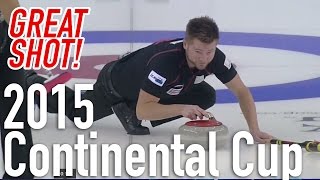 McEwen SpinORama to the Button  2015 World Financial Group Continental Cup of Curling [upl. by Pomfret]