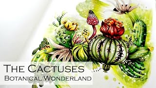 The cactuses  Adult Coloring Book Botanical Wonderland by Rachel Reinert [upl. by Pope]