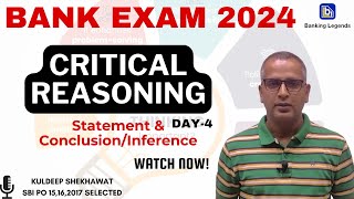 CRITICAL REASONING Demystified Statement amp Conclusion  Day4  Kuldeep Shekhawat [upl. by Magan]