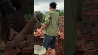 arrange bricks to build a house  Builder Vietnambuilder concreting shots [upl. by Cherida2]