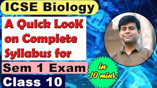 A Quick Look on Biology Syllabus for Sem1 MCQ based Exam ICSE  Last min Tips [upl. by Eelyme562]