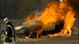 Car with LPG tank on fire What will happen [upl. by Agrippina]