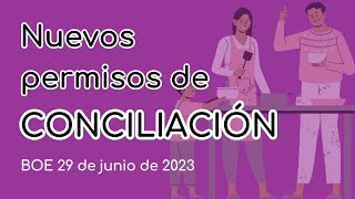 Nuevos permisos de Conciliación BOE 29 de junio de 2023 [upl. by Alphonsine95]