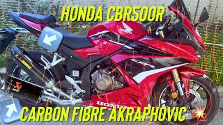 CRAZY 2023 Honda CBR500R Akraphovic Carbon Fibre EXHUAST 💥 3PetrolHeads [upl. by Aissej]