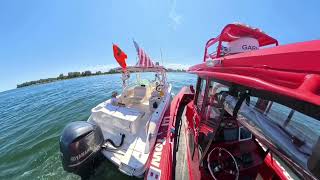 Beautiful day on the lake 😎☀️ Customers were relieved to see the red boat to get them back home [upl. by Dario]