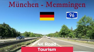 Driving in Bavaria on Autobahn A96 from München to Memmingen [upl. by Aratihc]