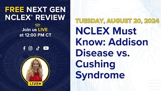 NCLEX Review Addison Disease vs Cushing Syndrome [upl. by Ecinerev]