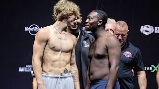 DEJI SPORTS DAD BOD IN FACE OFF WITH VINNIE HACKER AT WEIGH IN AHEAD OF FIGHT  FULL VIDEO [upl. by Mauceri]