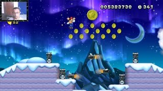 Frosted Glacier 4 Scaling the Mountainside  All 3 Stars  New Super Mario Bros U NSMBU [upl. by Ydeh]