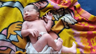 Newborn baby fully covered in Vernix Caseosa just after birth is born after 5 years of trial [upl. by Kipp]