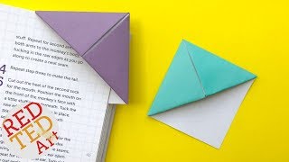 Easy Origami Bookmark Corner  How to make a Corner Bookmark DIY [upl. by Hootman]