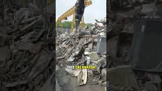 This Excavator Turn a Car into Scrap Metal😭❤️shorts [upl. by Isacco]