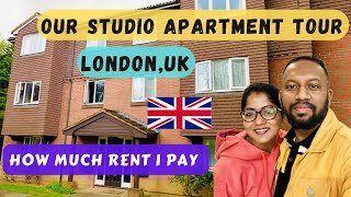 Our UK Studio Apartment Tour  How Much Rent I Pay for Studio Flat in London UK 🇬🇧 [upl. by Annerb270]