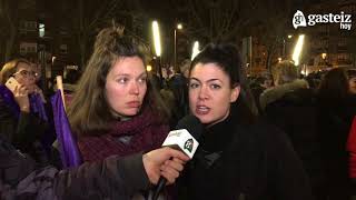 Manifestación Huelga Feminista en VitoriaGasteiz [upl. by Olenka]