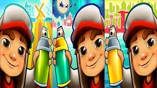 Subway Surfers AMSTERDAM vs WINTER 2016 vs SINGAPORE HD [upl. by Ulda]