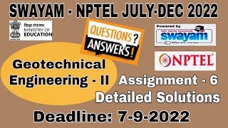 NPTEL Geotechnical Engineering  II Assignment6 I JulyDec 2022 I Conceptual Explanation [upl. by Nara]