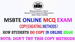 MSBTE MCQ Online Exam  Copy or Cheating Methods  How students do copy in exam  Dont do this [upl. by Nolham]