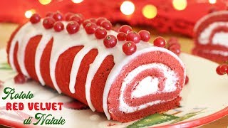 ROTOLO RED VELVET DI NATALE Ricetta facile  roll recipe [upl. by Aita57]