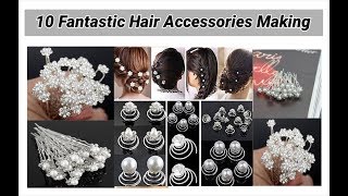 10 Fantastic Hair Accessories Making at home [upl. by Nerin]