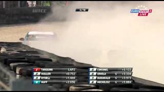 2012 WTCC Monza Race 1  Andrea Barlesi and Mehdi Bennani Crash [upl. by Warford]