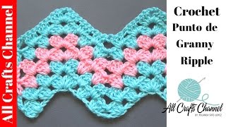 Aprenda a tejer un patron de crochet  Granny Ripple [upl. by Suedama]