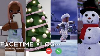 FACETIME VLOG  decorating christmas tree ice skating tree farm amp more  berry avenue roleplay [upl. by Uziel840]