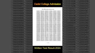 Cadet College Admission Test Written result 2024 admission result [upl. by Mathew]